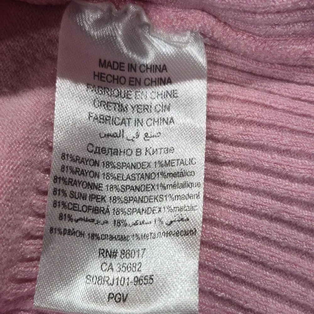 Bebe Sport Logo Light Pink/Taupe Turtle Neck Sweater - XS/Petites. - Picture 5 of 6